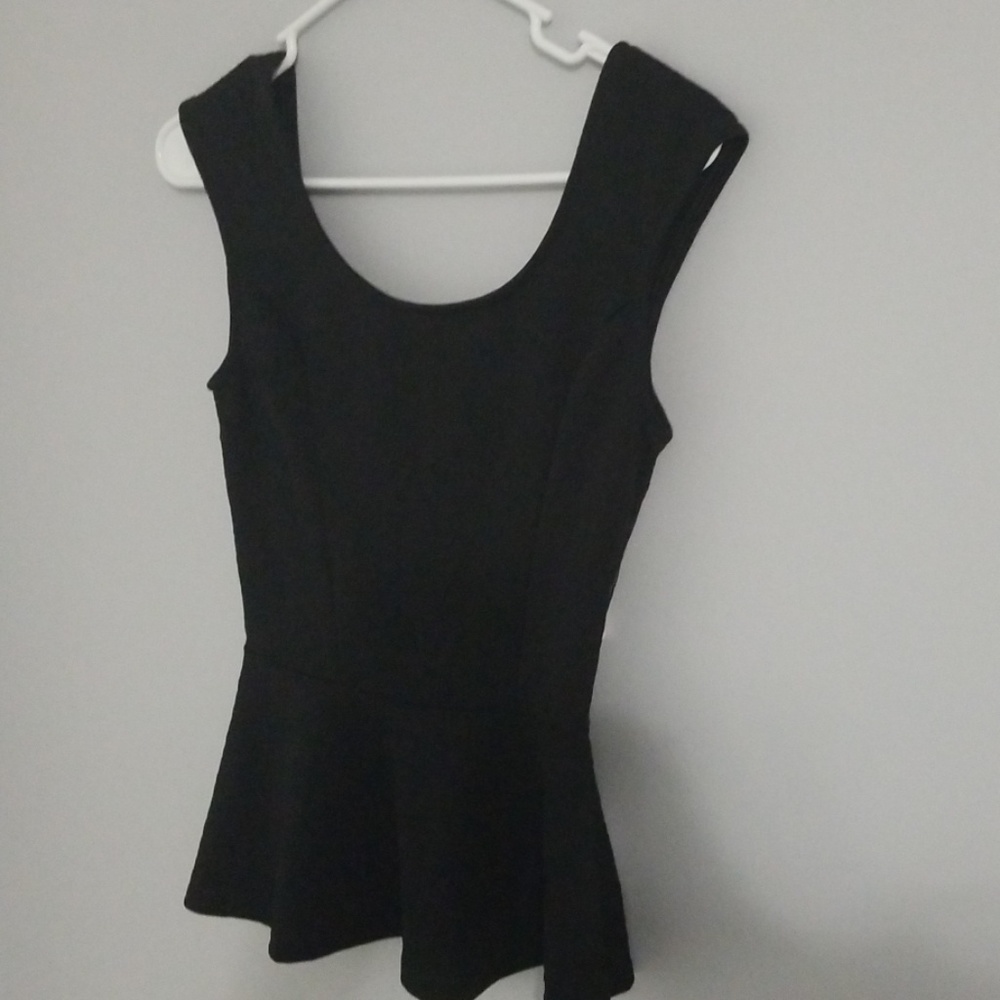 Sleveless peplum top w/bow, size S, EUC